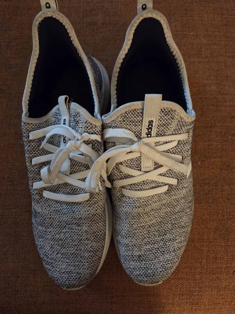adidas Lightweight Knit Sneakers in Grey and White